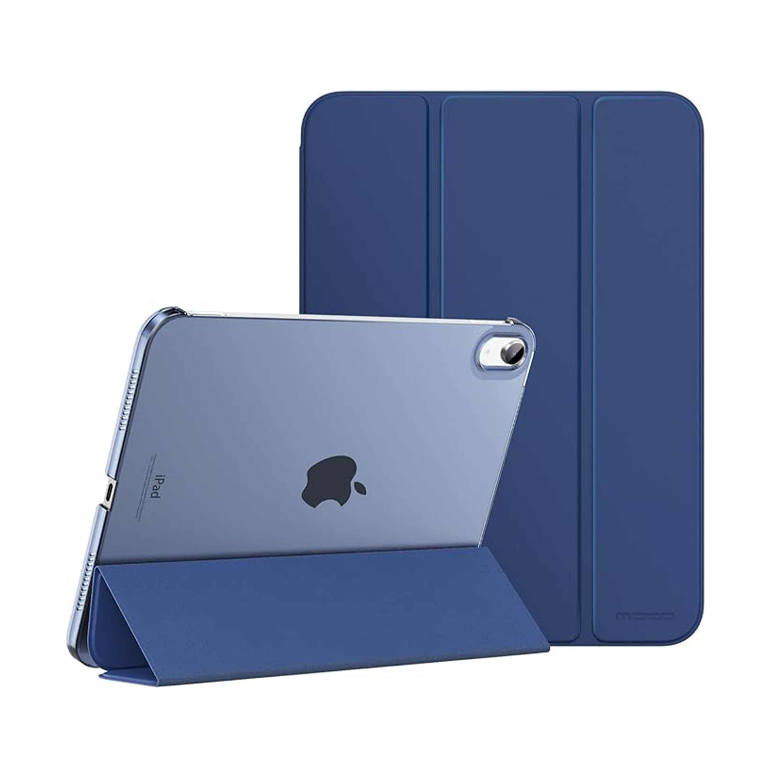 MoKo iPad Case with Stand – Protective Smart Cover for iPad (10th Gen / Compatible Models), Translucent Back Design