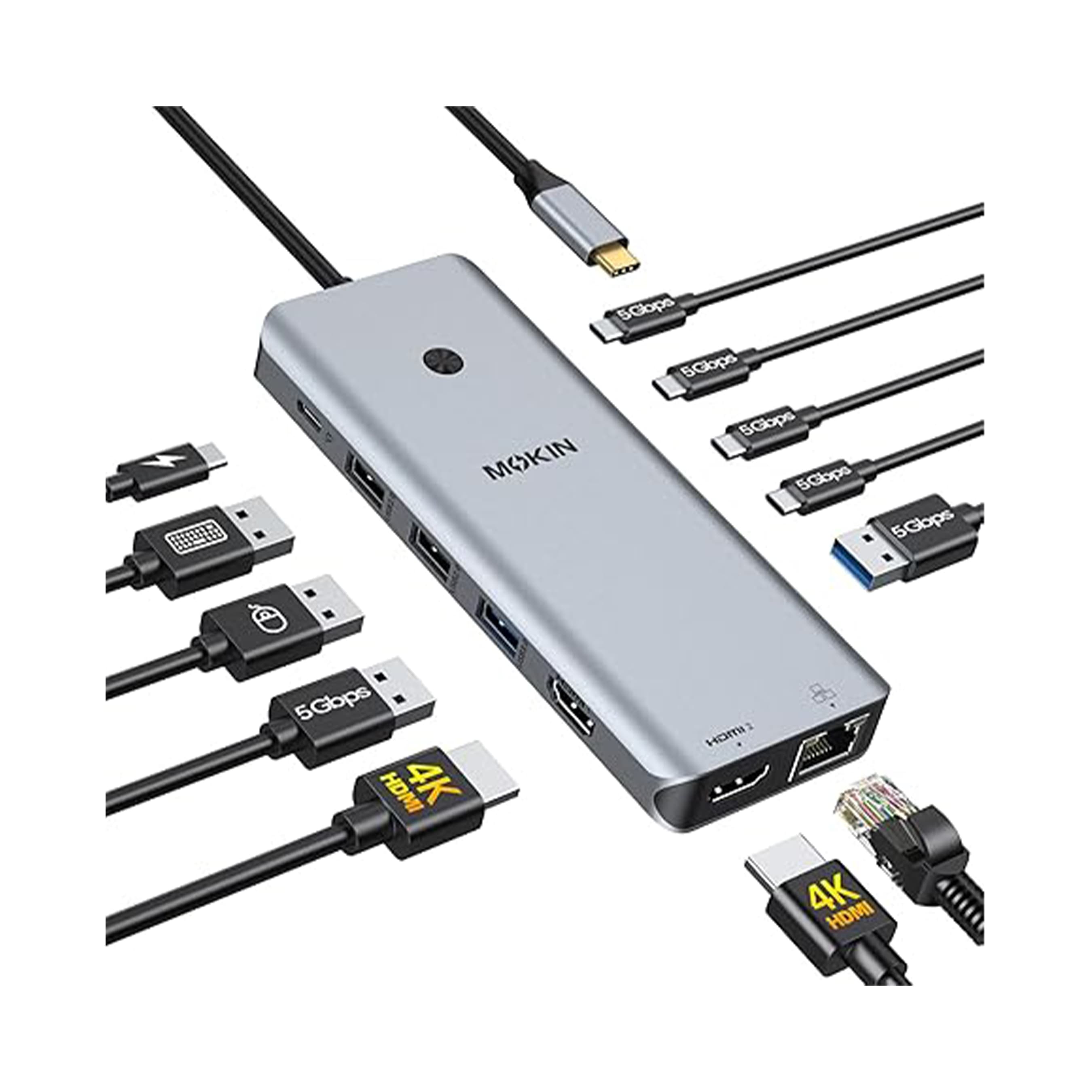 Laptop Docking Station – 7-in-1 USB-C Hub with HDMI, Ethernet, USB Ports & Multi-Display Support