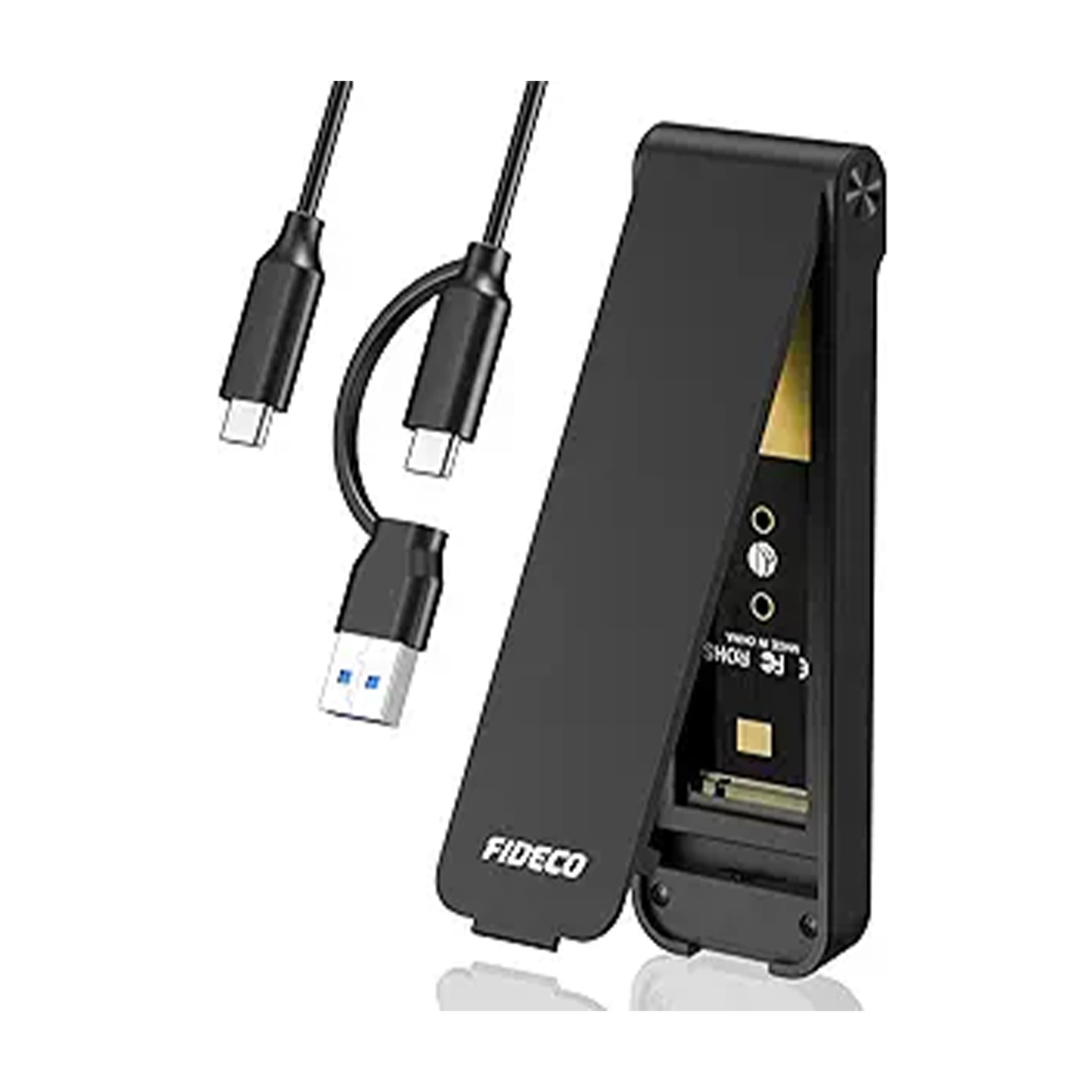 FIDECO M.2 NVMe SSD Enclosure USB 3.2 Gen 2 – Tool-Free External M.2 SSD Adapter with Aluminum Case