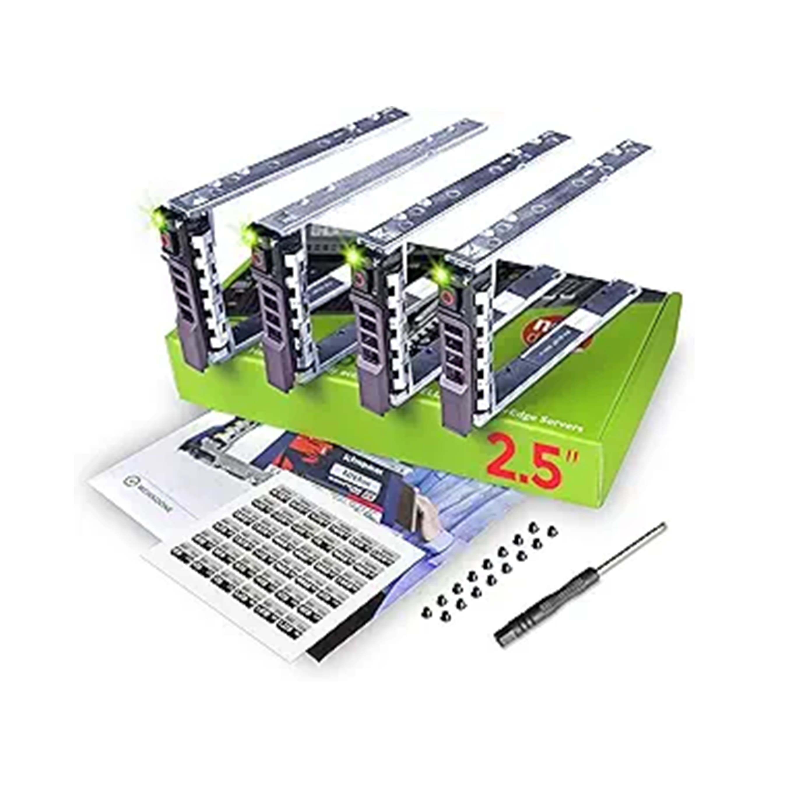 WorkDone 4-Pack 3.5-Inch Hard Drive Caddies Compatible with Dell PowerEdge Servers – Hot-Swap Drive Tray