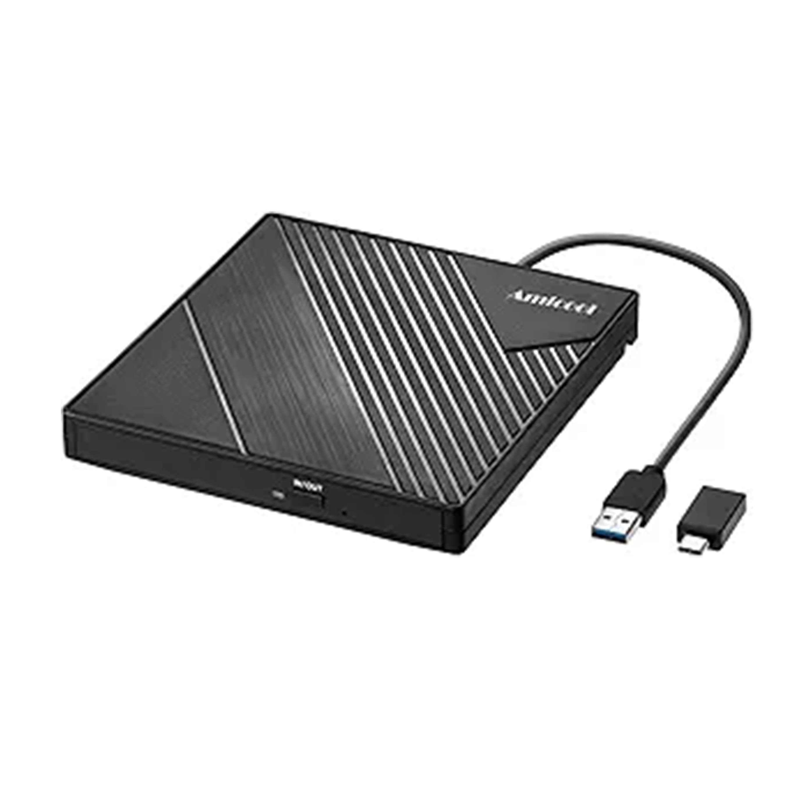 Amicool External USB 3.0 DVD/CD Drive – Portable CD/DVD Rewriter and Reader with USB Data Cable