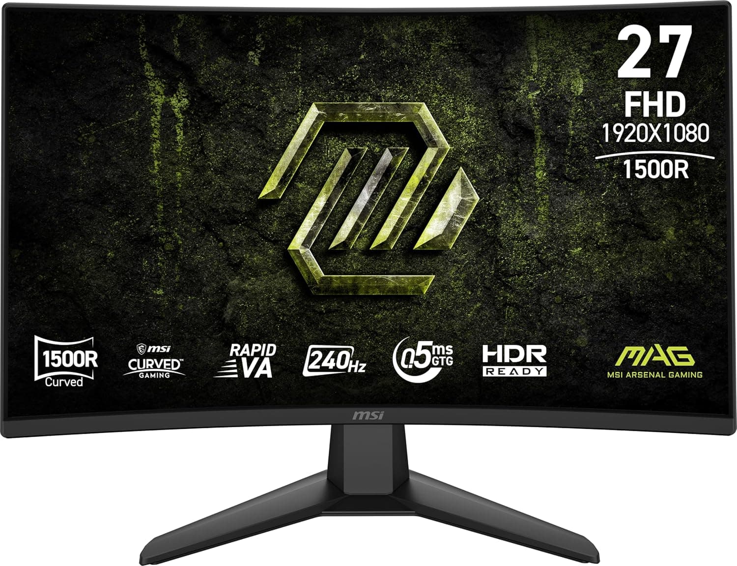 msi MAG 274CF X24 27-inch 1920 x 1080 (FHD) Gaming Monitor, 240Hz, AMD FreeSync Premium, HDR Ready, HDMI, VGA Port, VESA, Tilt, 0.5ms, Black