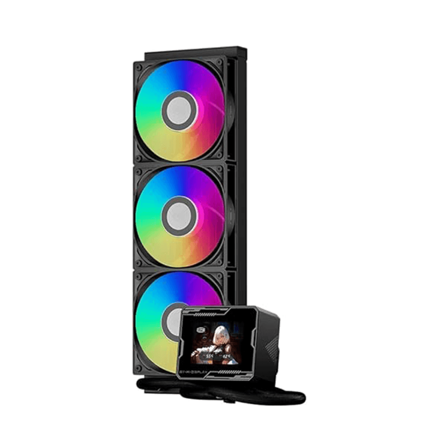 PCCOOLER GT360M 2.8-Inch LCD Display 360mm AIO Liquid CPU Cooler – Aluminum Radiator ARGB Water Cooling System