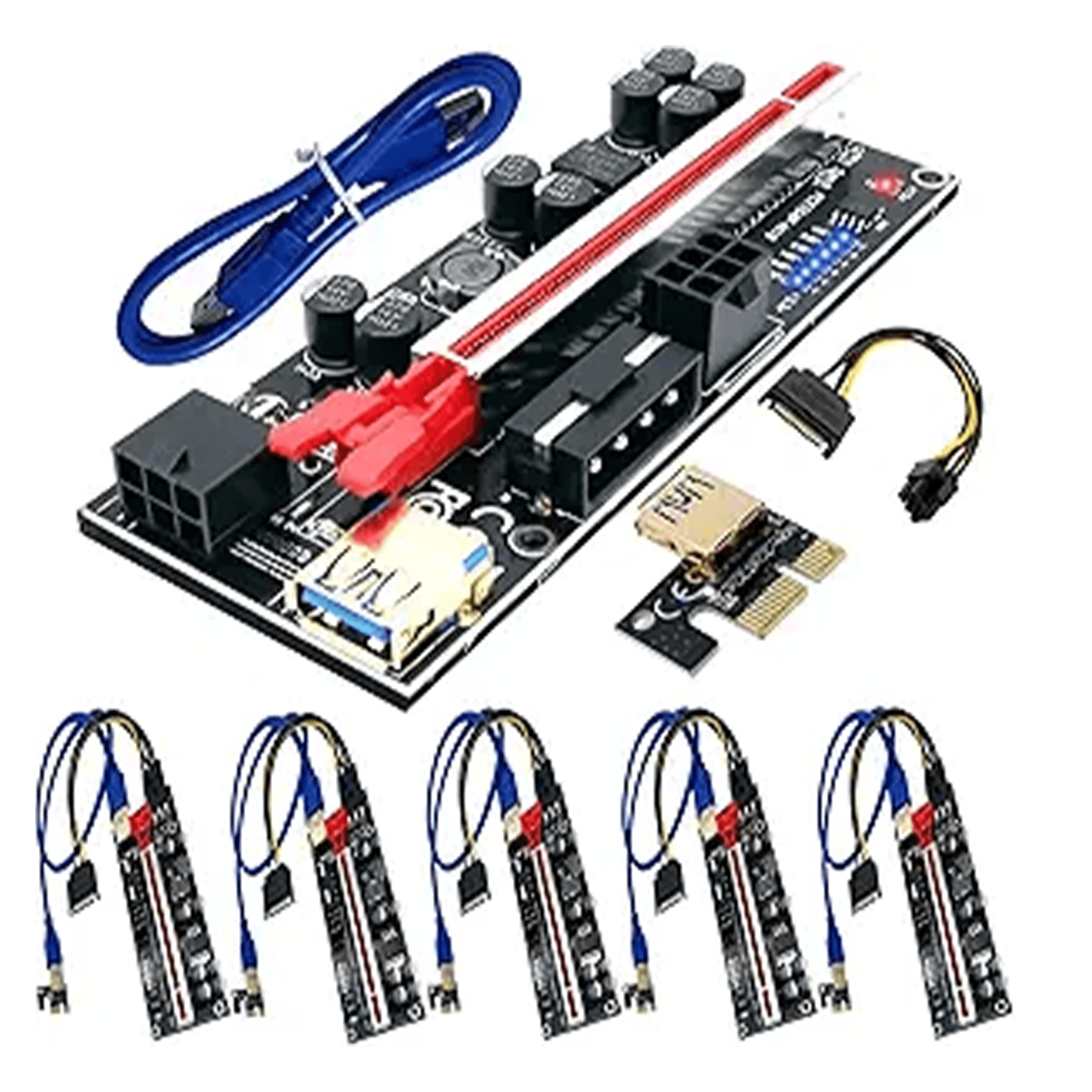 BTBcoin 010S PCIe Riser Adapter – PCI Express x1 to x16 USB 3.0 Extension Cable for GPU Mining