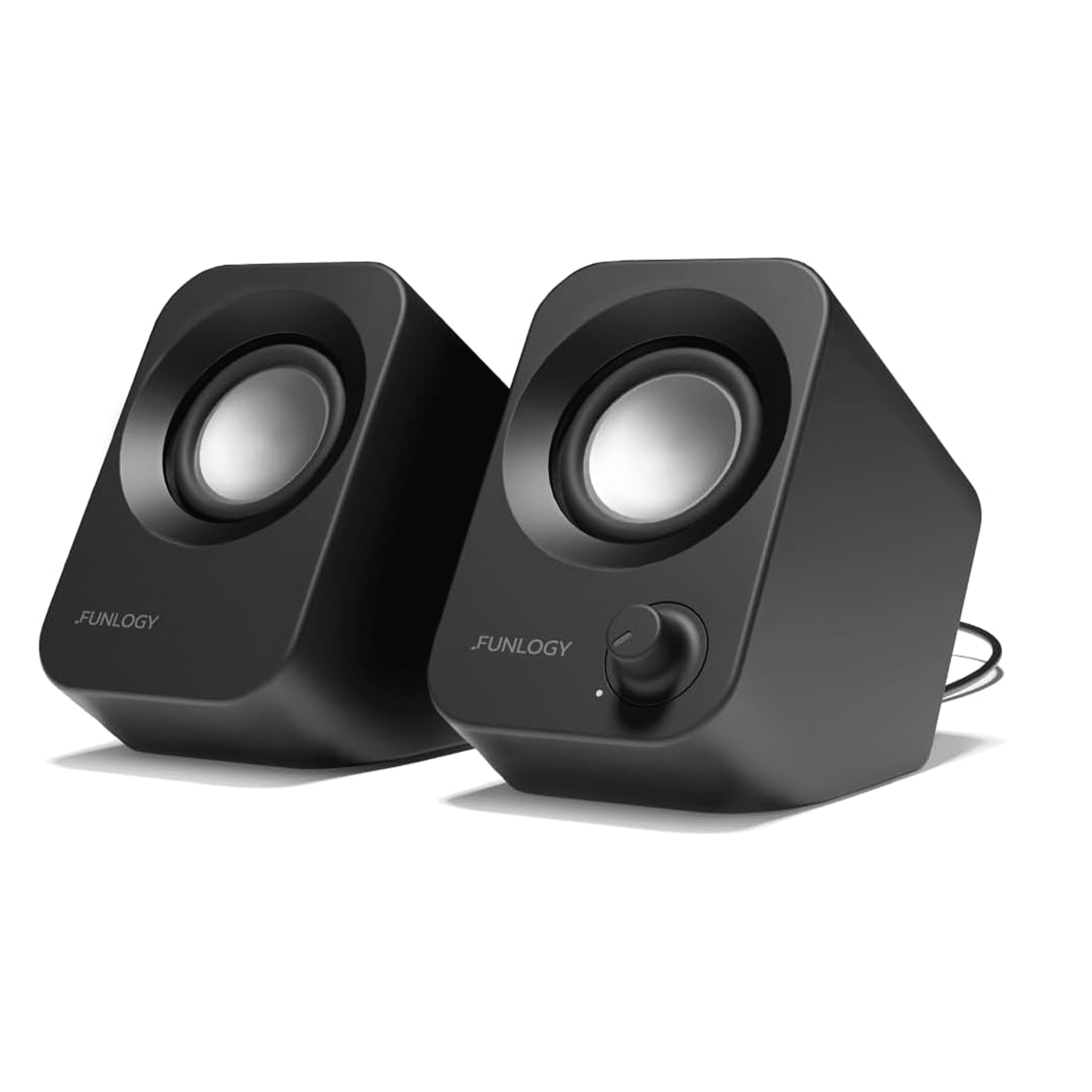 FUNLOGY 14W Stereo PC Speakers, USB Powered, Compact Desktop Speakers with 30° Tilt Design, Volume Control, for Desktop, Laptop, Monitor & Gaming Consoles