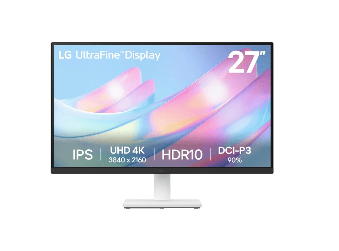LG 27US500-W Ultrafine Monitor 27-Inch 4K UHD (3840x2160) HDR10 IPS Borderless Design Reader Mode Flicker Safe Switch App HDMI DisplayPort - White